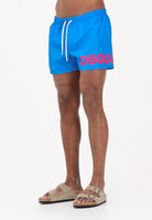 DSQUARED2 Shorts mare blu acceso da uomo con stampa logo D7B5C6750 452 DSQUARED2 