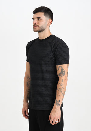 DSQUARED2 T-shirt a manica corta nera da uomo con logo all-over D9H136200T 010 DSQUARED2 