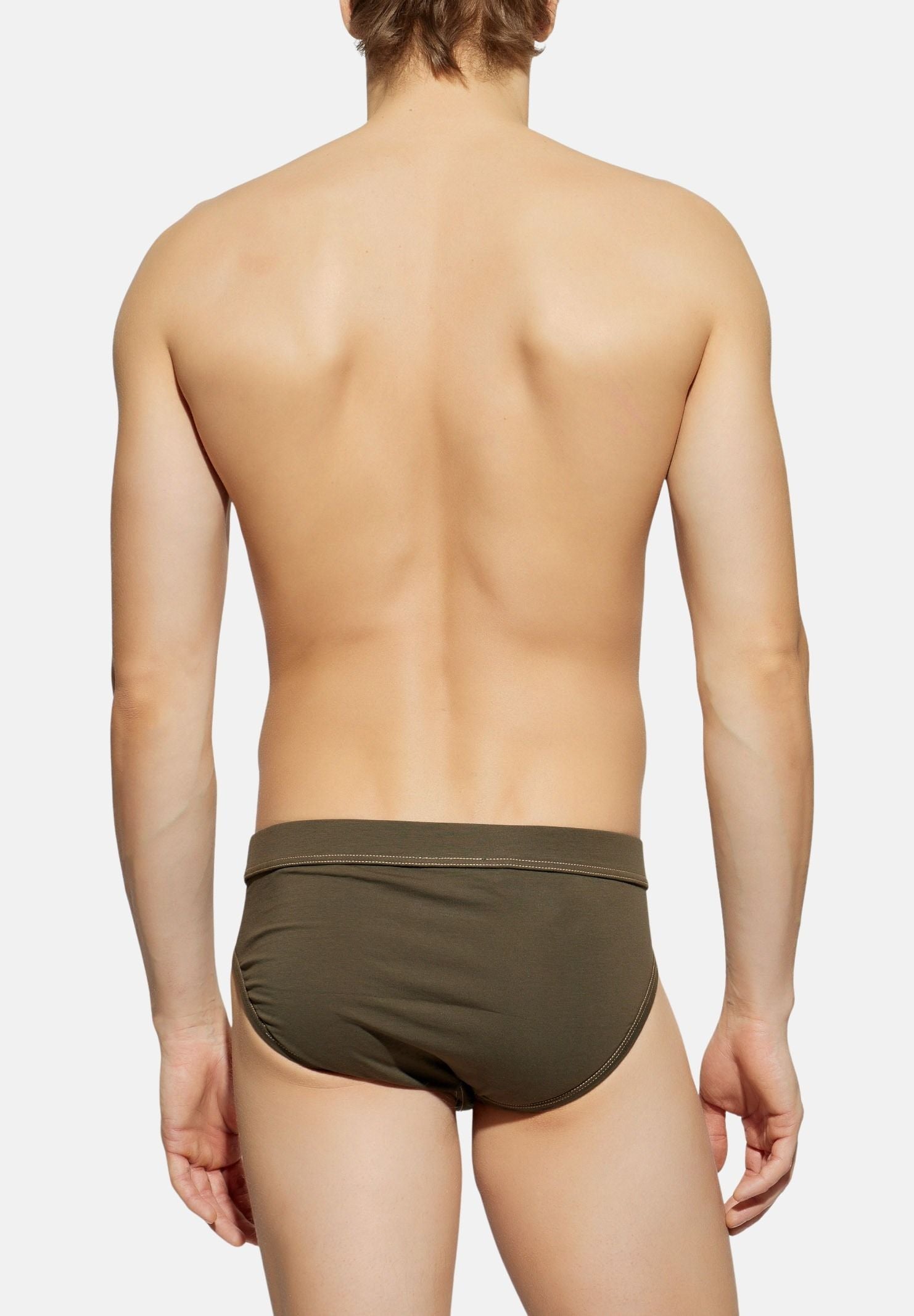 DSQUARED2 Slip verde militare da uomo con etichetta logo D9L806260 302 DSQUARED2 