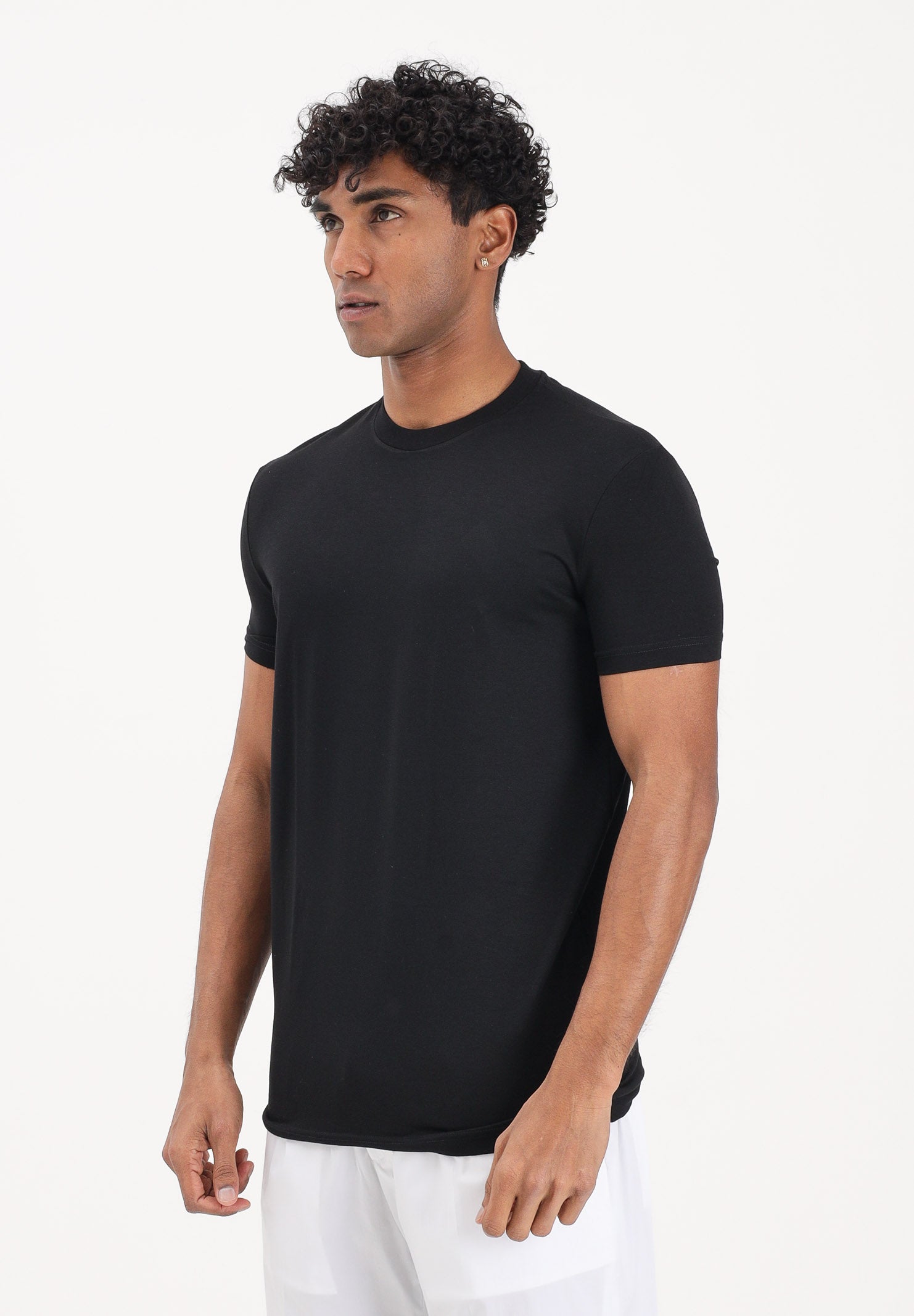 DSQUARED2 T-shirt a manica corta nera da uomo con patch logo D9M206240 001 DSQUARED2 