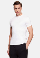 DSQUARED2 T-shirt a manica corta bianca da uomo con patch logo D9M206240 100 DSQUARED2 