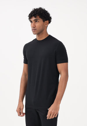 DSQUARED2 T-shirt a manica corta nera da uomo con ricamo logo sul retro D9M206250 001 DSQUARED2 