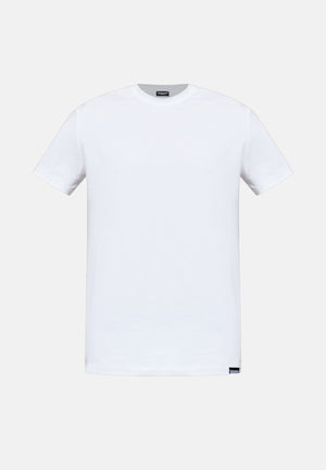 DSQUARED2 T-shirt a manica corta bianca da uomo con ricamo logo sul retro D9M206250 100 DSQUARED2 