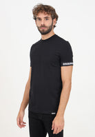 DSQUARED2 T-shirt a manica corta nera da uomo con manica logata D9M3S6210 001 DSQUARED2 