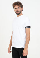 DSQUARED2 T-shirt a manica corta bianca da uomo con manica logata D9M3S6210 100 DSQUARED2 