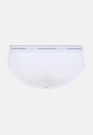 DSQUARED2 Slip (3pz) bianchi da uomo con fascia elastica logata DCX300060 100 DSQUARED2 