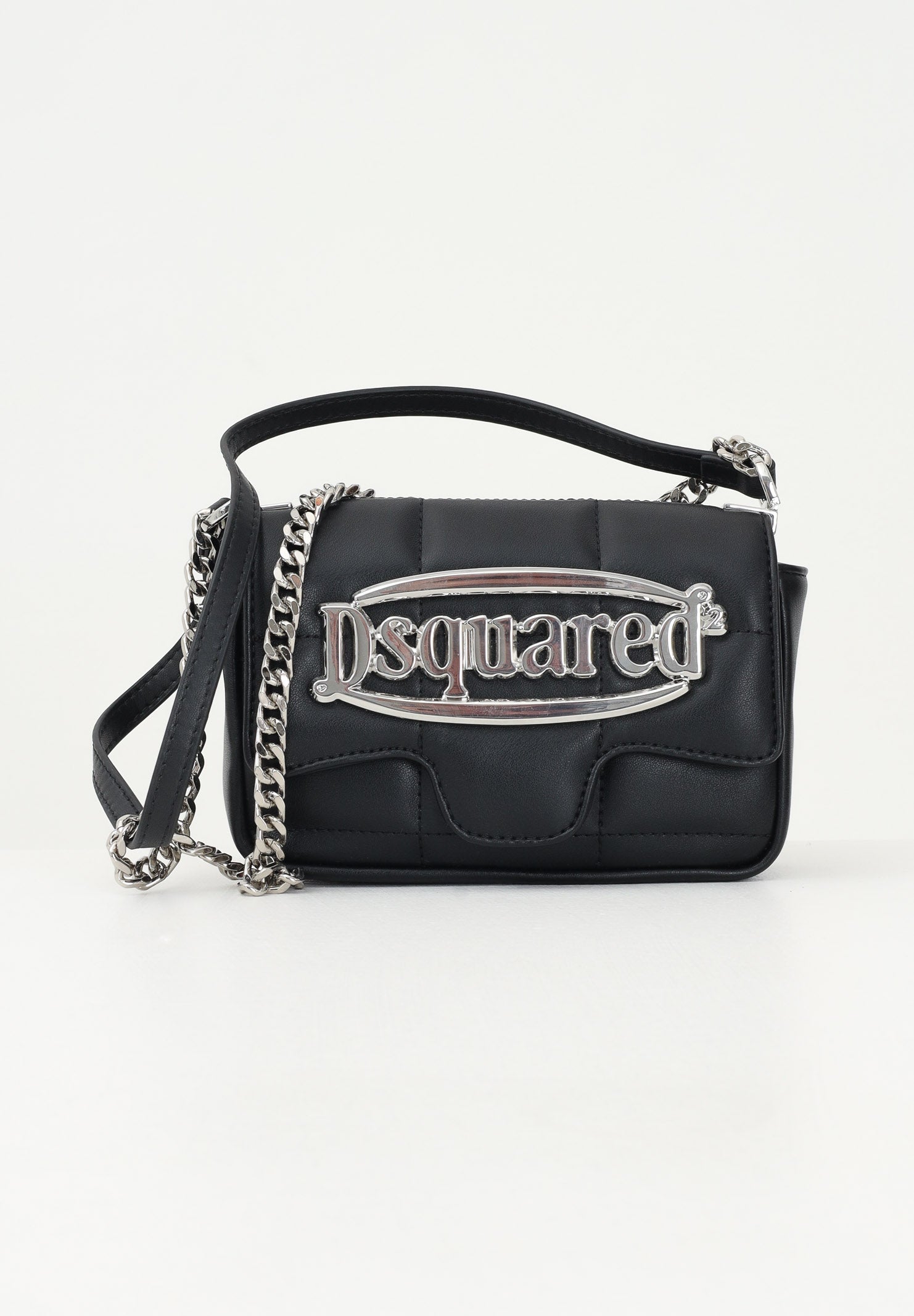 DSQUARED2 Borsa a spalla nera da donna con maxi logo DQ2917D0AD0 DQ900 DSQUARED2 