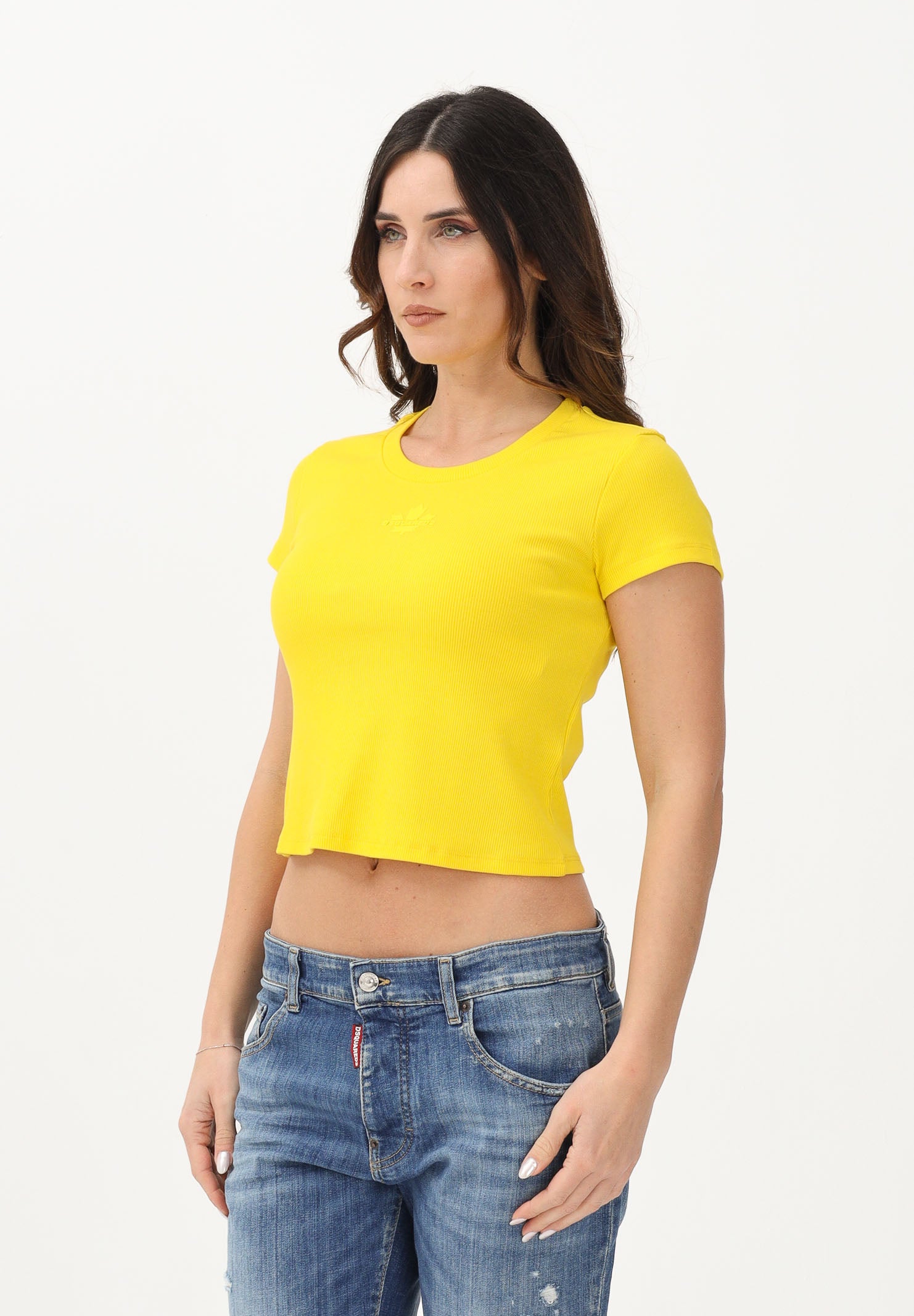 DSQUARED2 T-shirt a manica corta gialla per donna, ragazze e bambine con logo DQ3160D0AGG DQ220 DSQUARED2 