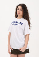 DSQUARED2 T-shirt a manica corta bianca per donna, ragazzi e bambini con stampa logo DQ3164D0015 DQ100 DSQUARED2 