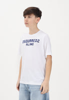 DSQUARED2 T-shirt a manica corta bianca per donna, ragazzi e bambini con stampa logo DQ3164D0015 DQ100 DSQUARED2 