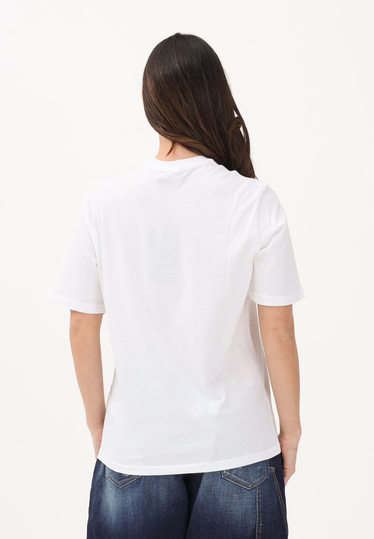 DSQUARED2 T-shirt a manica corta bianca per donna, ragazzi e bambini con logo applicato e patch DQ3165D0ACD DQ100 DSQUARED2 