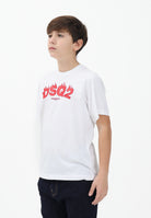 DSQUARED2 T-shirt a manica corta bianca per donna, ragazzi e bambini con logo DSQ2 DQ3168D00XM DQ100 DSQUARED2 