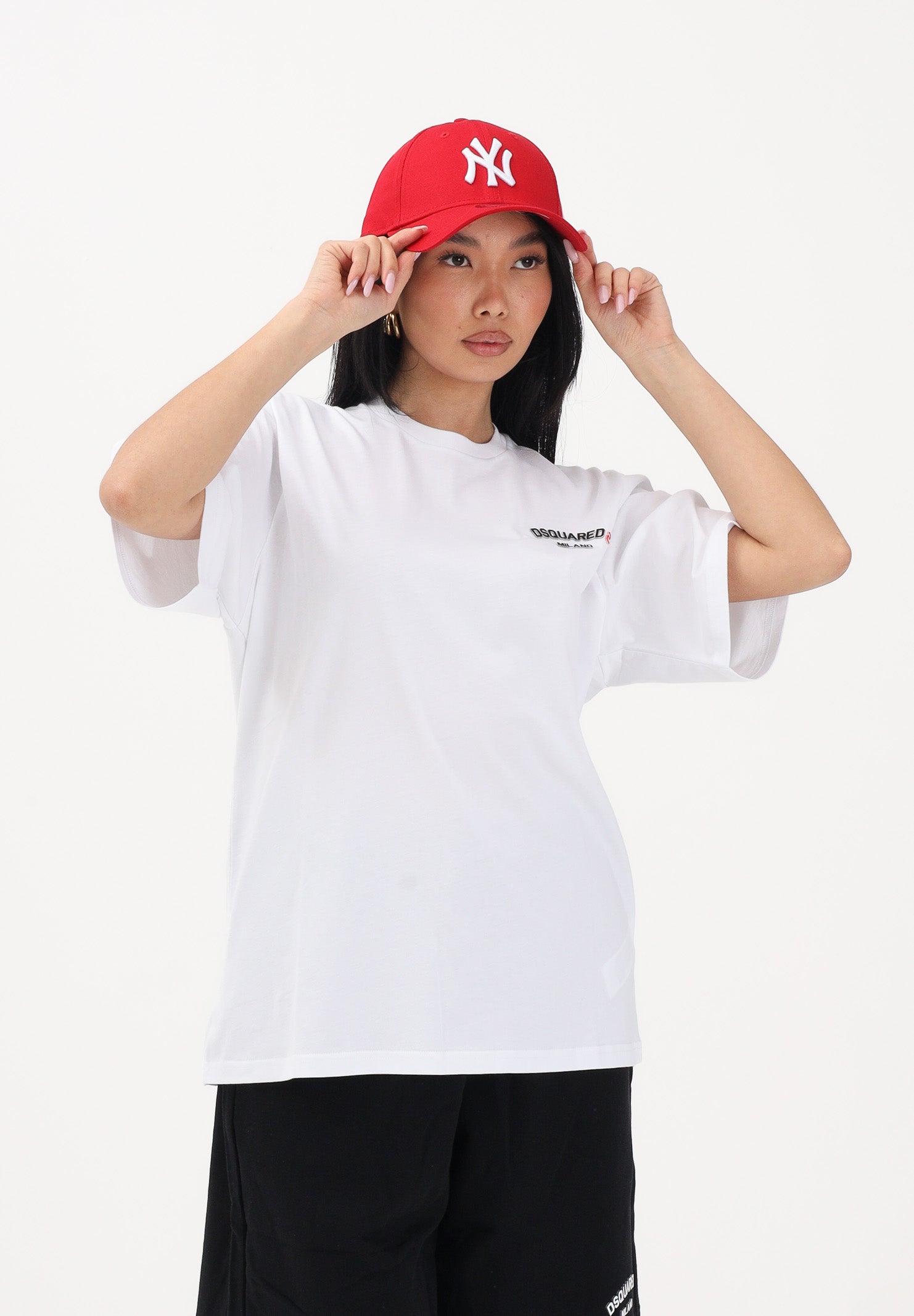 DSQUARED2 T-shirt a manica corta bianca per donna, ragazzi e bambini con logo DQ3169D0AAP DQ100 DSQUARED2 