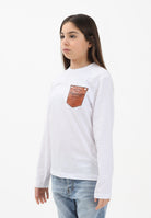 DSQUARED2 T-shirt a manica lunga bianca per donna, ragazzi e bambini con applicazione DQ3174D004G DQ100 DSQUARED2 