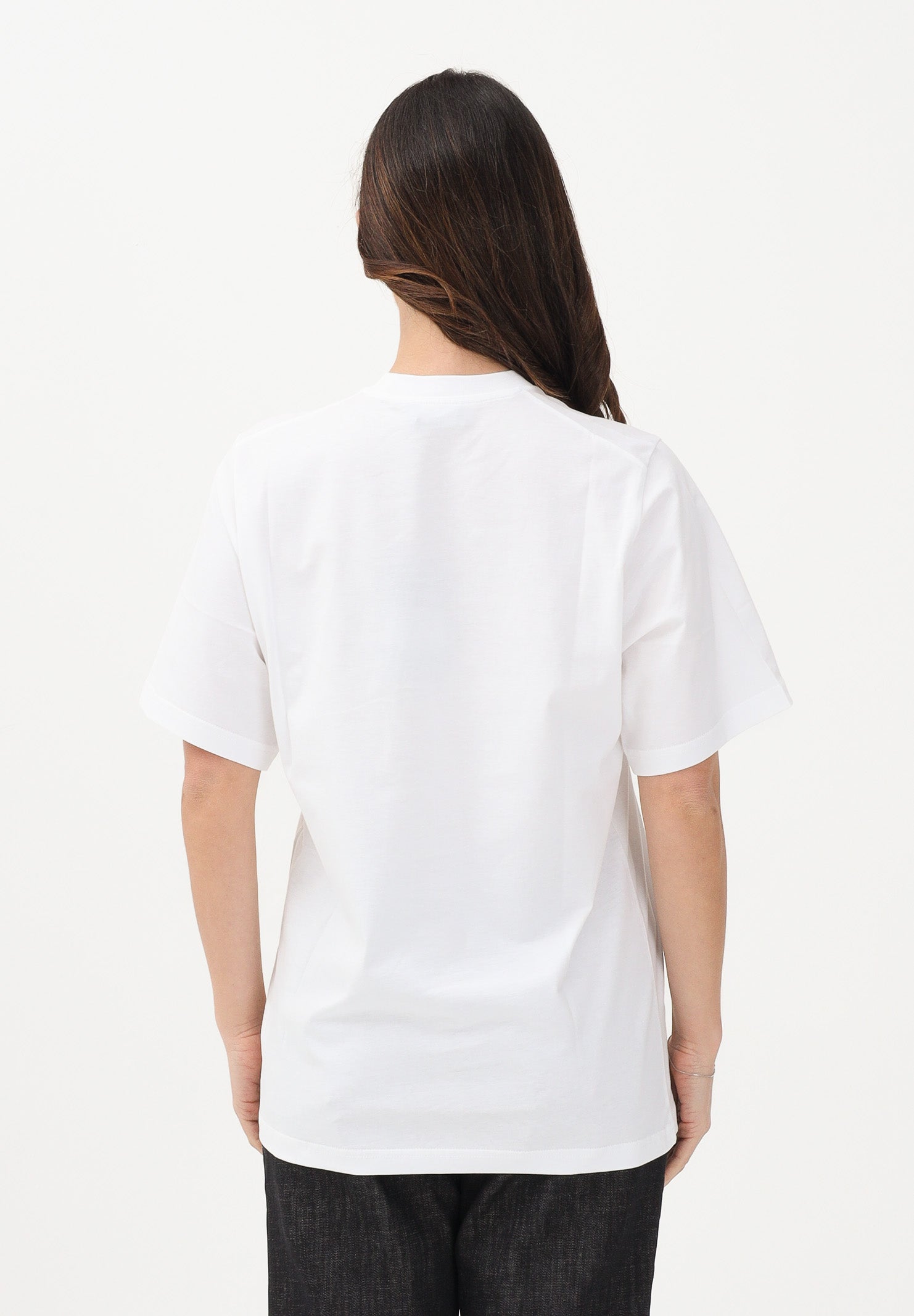 DSQUARED2 T-shirt a manica corta bianca per donna, ragazzi e bambini con logo e maxi foglia d'acero DQ3176D00XM DQ100 DSQUARED2 