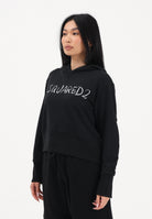 DSQUARED2 Felpa con cappuccio nera per donna, ragazzi e bambini rifinita da logo DQ3179D0AGQ DQ900 DSQUARED2 