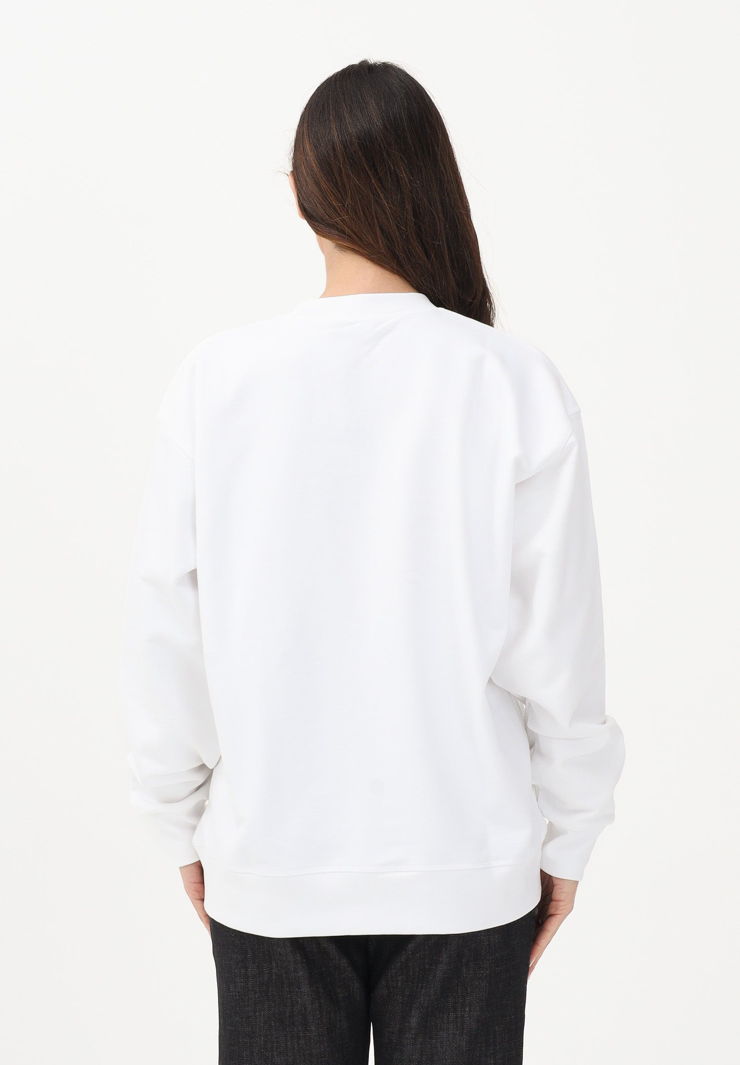 DSQUARED2 Felpa girocollo bianca per donna, ragazzi e bambini con stampa DQ3193D0AGW DQ100 DSQUARED2 
