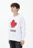 DSQUARED2 Felpa girocollo bianca per donna, ragazzi e bambini con stampa DQ3193D0AGW DQ100 DSQUARED2 