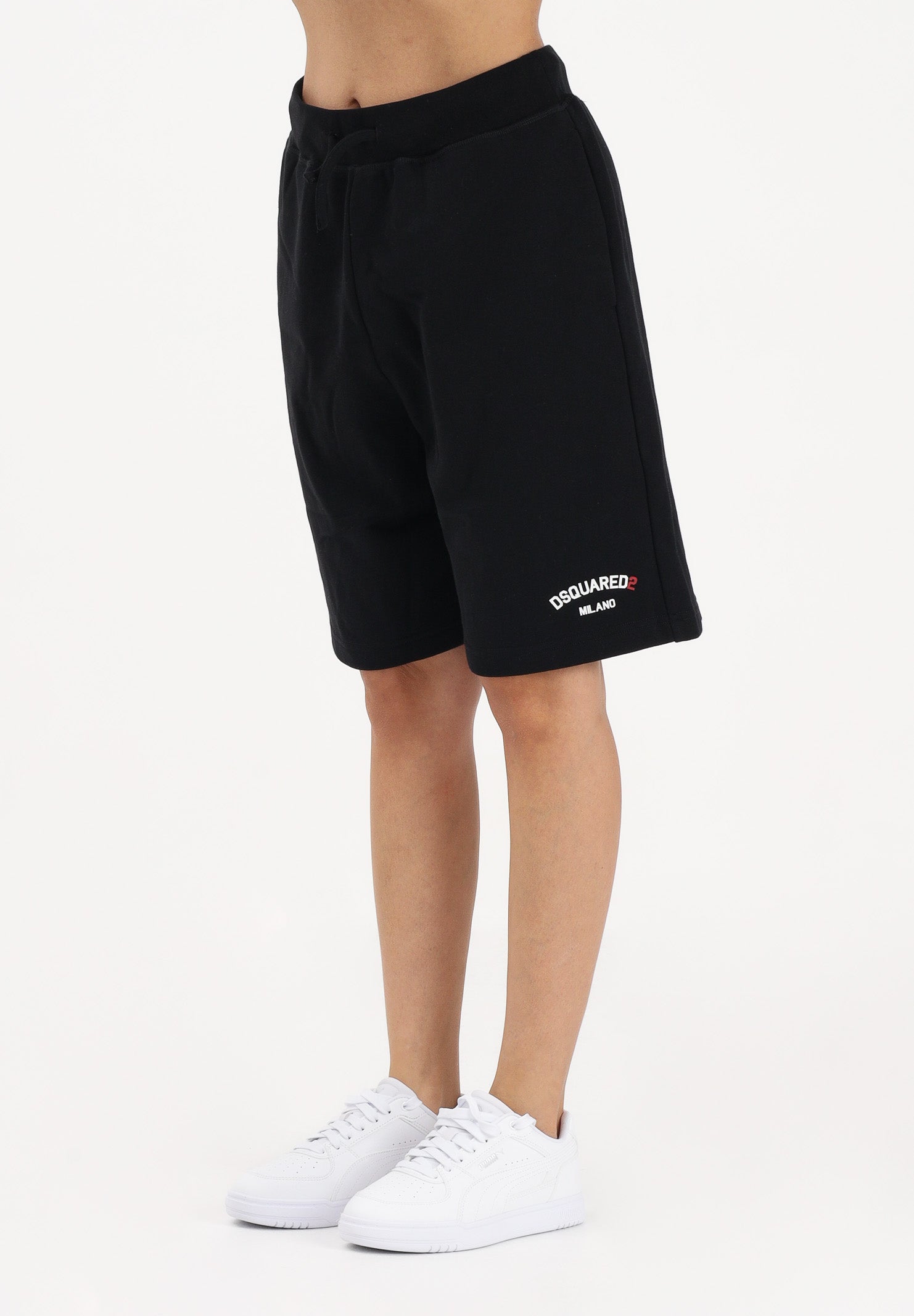 DSQUARED2 Shorts sportivo nero per donna, ragazzi e bambini con logo DQ3201D0AGU DQ900 DSQUARED2 