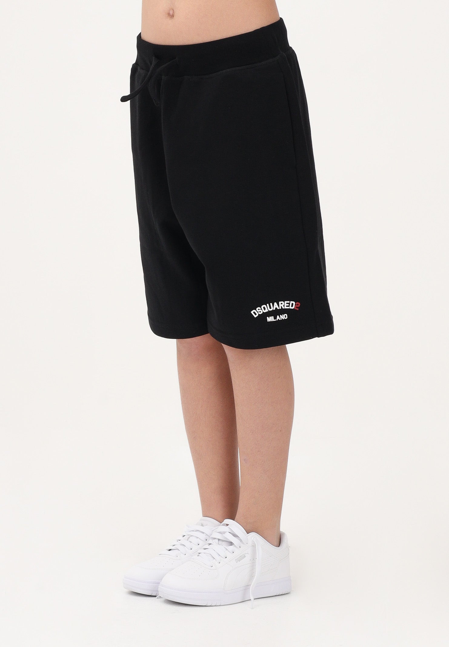 DSQUARED2 Shorts sportivo nero per donna, ragazzi e bambini con logo DQ3201D0AGU DQ900 DSQUARED2 