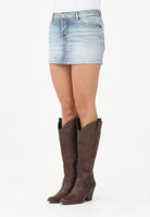 DSQUARED2 Gonna corta in denim chiaro per donna, ragazze e bambine con logo DQ3219D0AF3 DQ01 DSQUARED2 