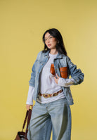 DSQUARED2 Giubbotto di jeans in denim chiaro per donna, ragazzi e bambini con logo DQ3240D0AF3 DQ01 DSQUARED2 