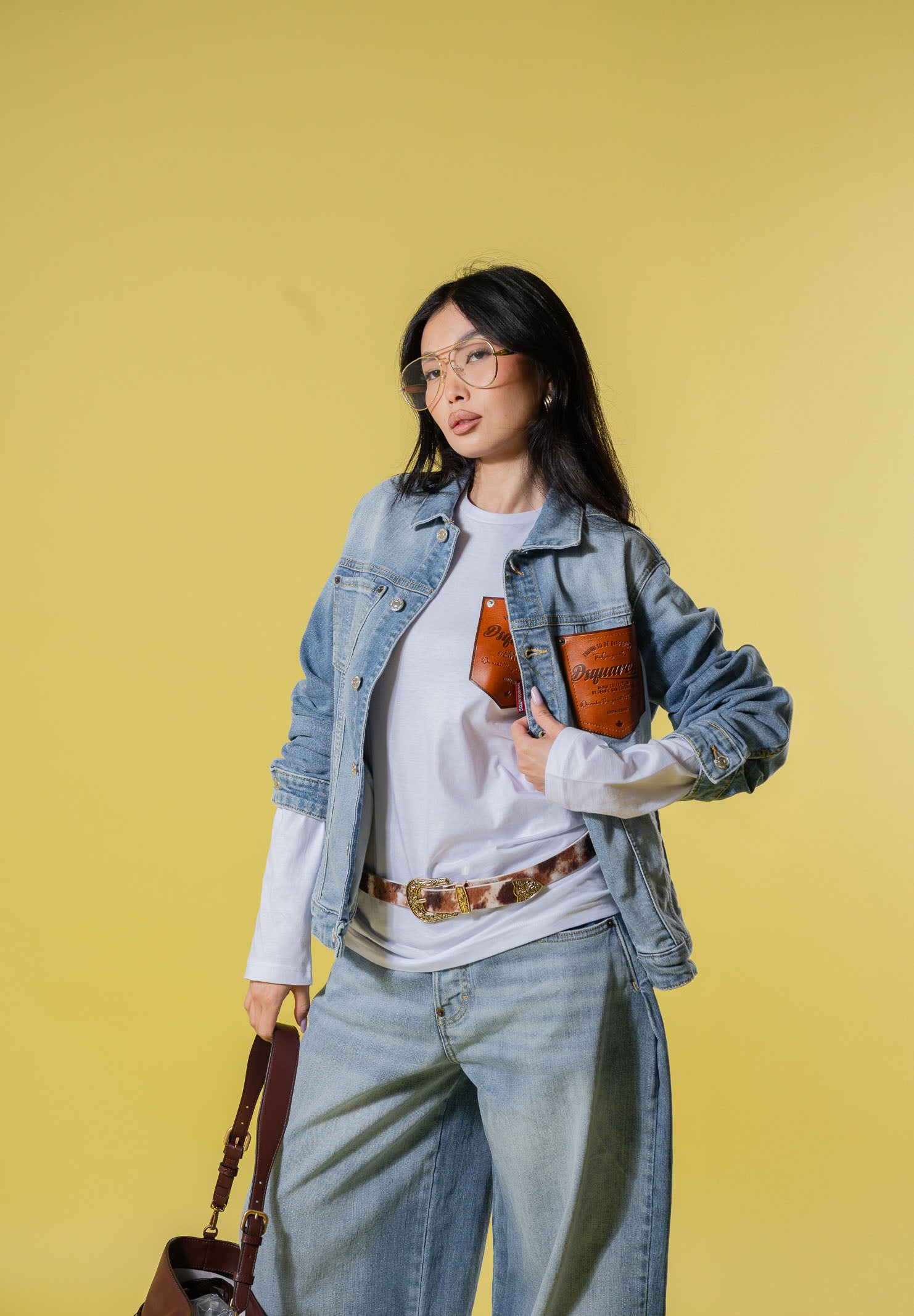DSQUARED2 Giubbotto di jeans in denim chiaro per donna, ragazzi e bambini con logo DQ3240D0AF3 DQ01 DSQUARED2 
