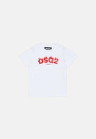 DSQUARED2 T-shirt a manica corta bianca da neonato con stampa DQ3275D00XM DQ100 DSQUARED2 