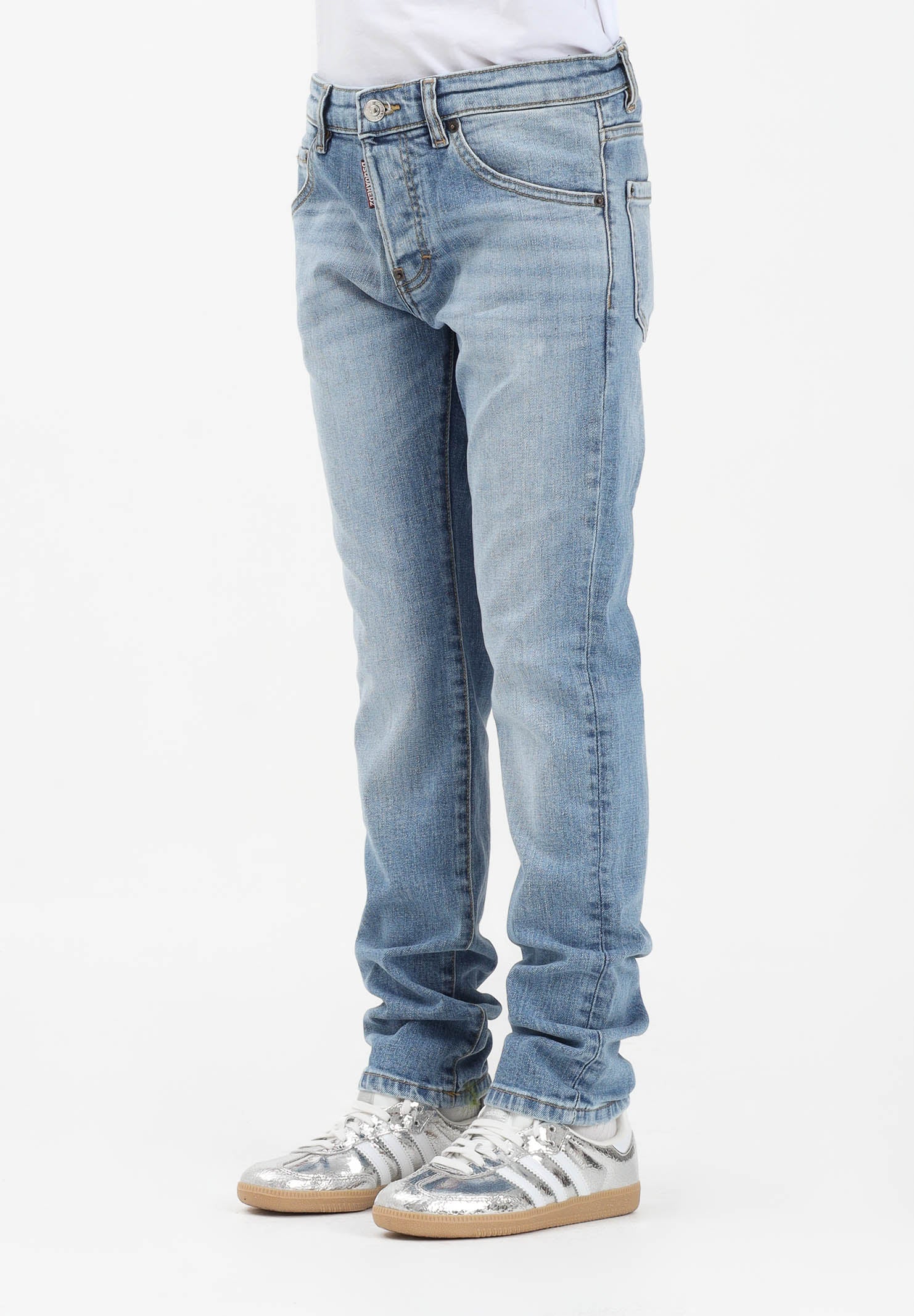 DSQUARED2 Jeans slim con lavaggio azzurro chiaro per donna, ragazzi e bambini DQ3281D0AF3 DQ01 DSQUARED2 