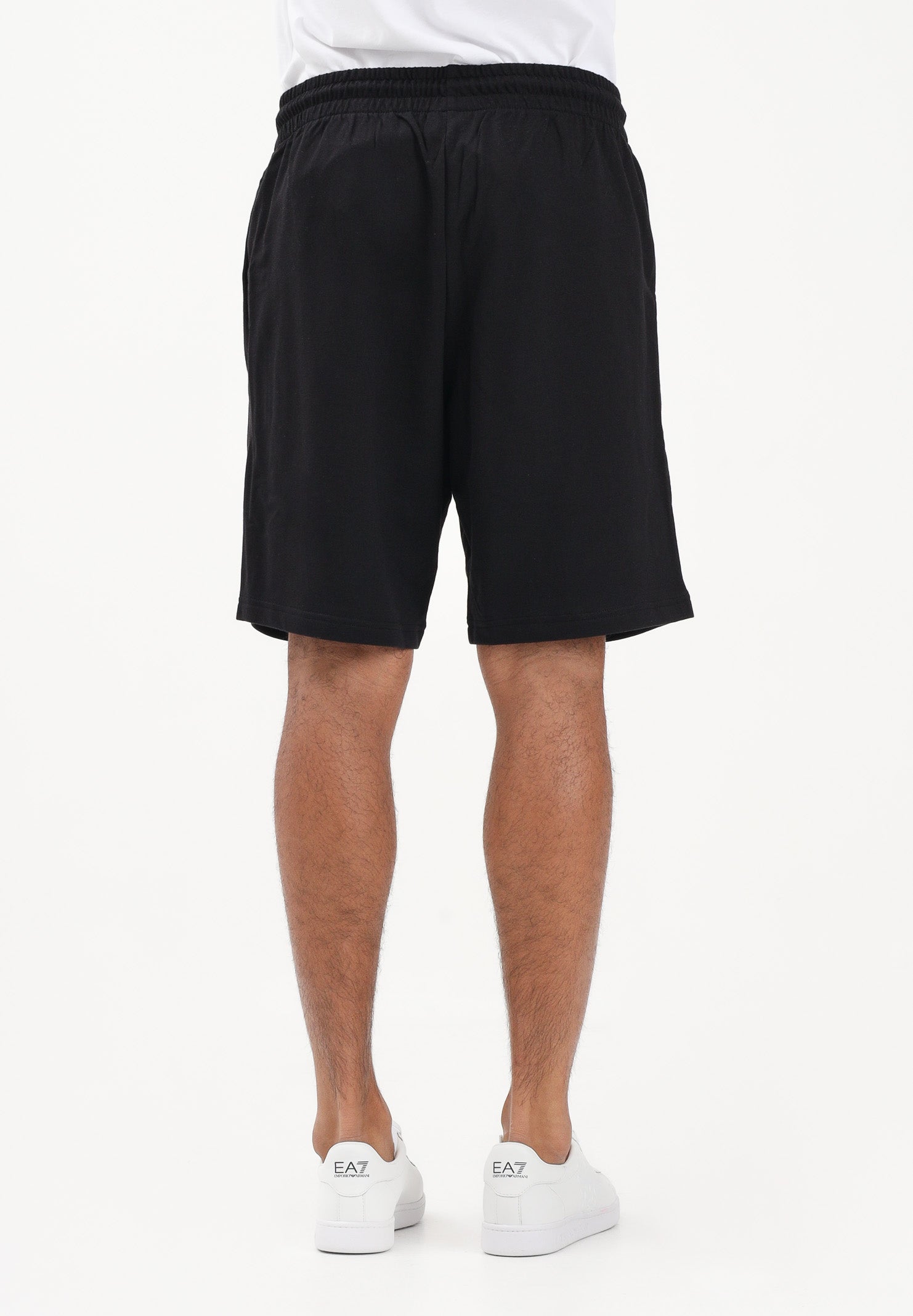 EA7 Shorts sportivo nero da uomo con stampa logo 7M001315AF13512 UC001 EA7 