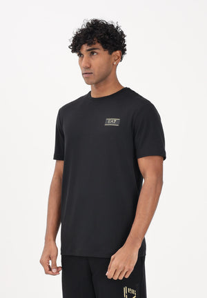 EA7 T-shirt a manica corta nera da uomo con applicazione logo 7M001331AF13739 UC001 EA7 