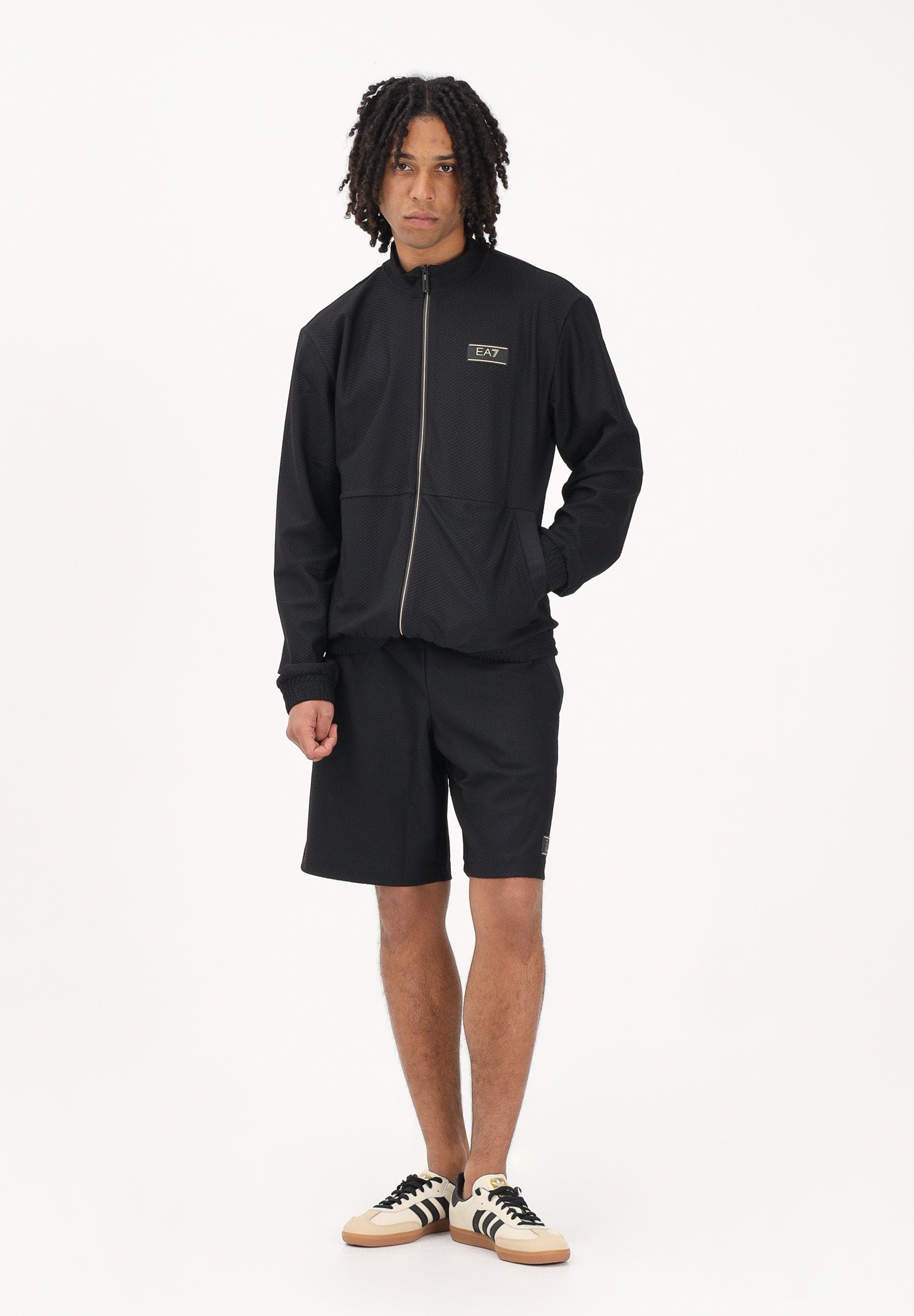 EA7 Shorts sportivo nero da uomo con logo 7M001340AF21099 UC001 EA7 