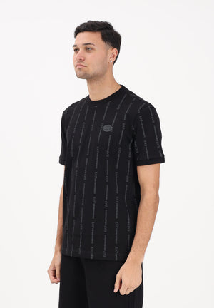 EA7 T-shirt a manica corta nera da uomo con logo all-over 7M001391AF12874 FC039 EA7 