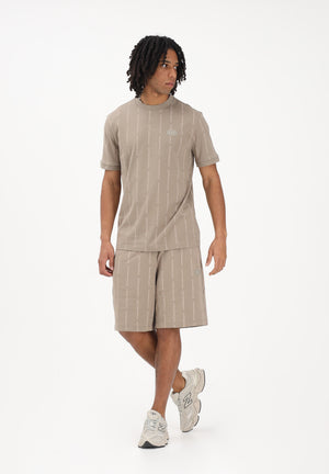 EA7 Shorts sportivo beige da uomo con stampa all-over del logo 7M001393AF12660 F1030 EA7 