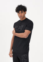 EA7 T-shirt a manica corta nera da uomo con stampa logo 7M001412AF22264 MC005 EA7 