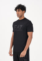 EA7 T-shirt a manica corta nera da uomo con stampa logo 7M001412AF22264 MC005 EA7 