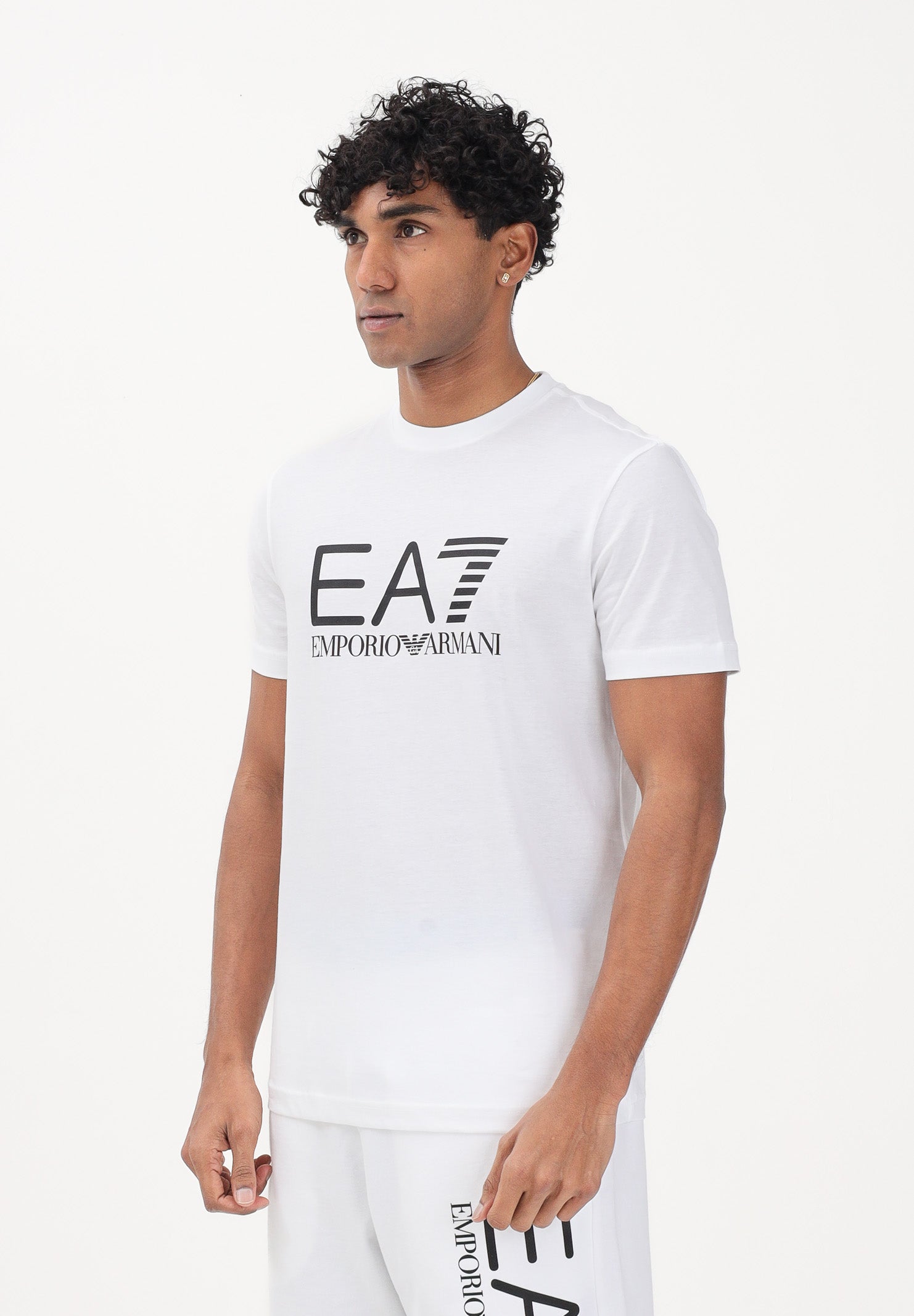 EA7 T-shirt a manica corta bianca da uomo con stampa logo 7M001412AF22264 U0002 EA7 