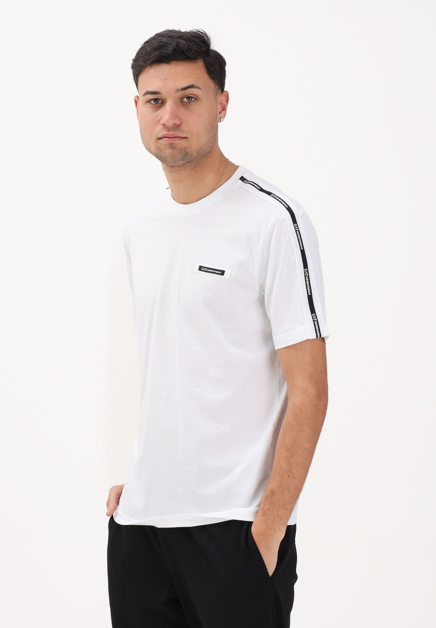 EA7 T-shirt a manica corta bianca da uomo con logo 7M001476AF10375 U0002 EA7 