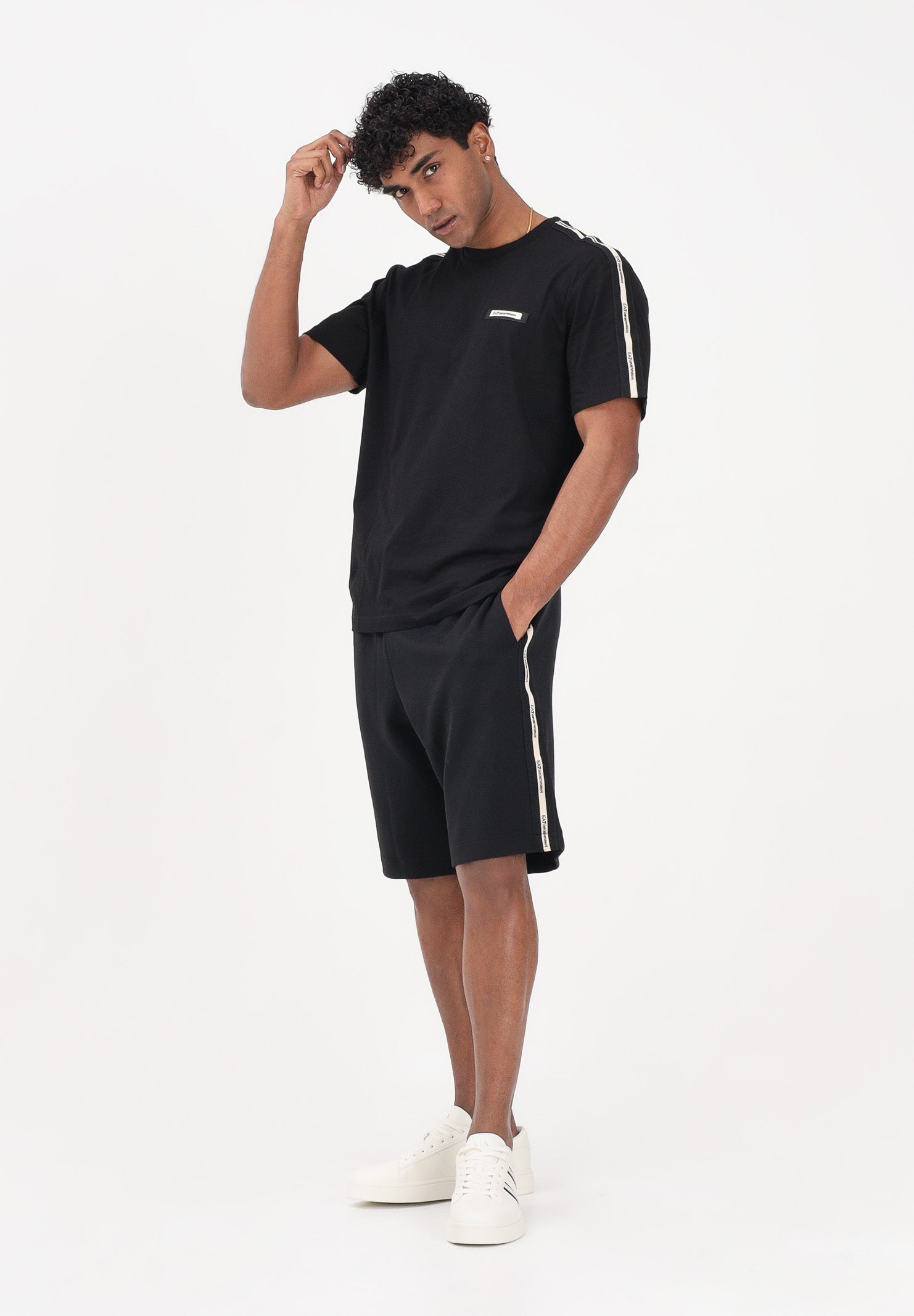 EA7 T-shirt a manica corta nera da uomo con logo 7M001476AF10375 UC001 EA7 