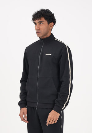 EA7 Felpa con zip nera da uomo caratterizzata da bande logate a contrasto 7M001479AF12660 UC001 EA7 