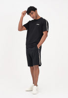 EA7 Shorts sportivo nero da uomo con bande logate laterali 7M001481AF12660 UC001 EA7 