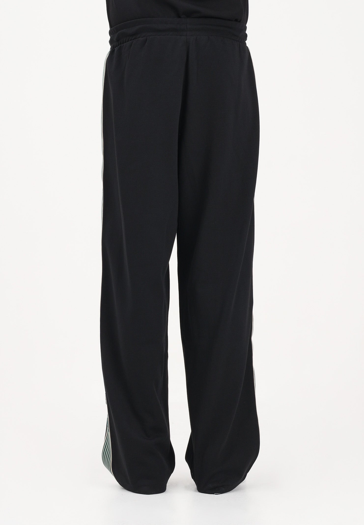 EA7 Pantalone sportivo nero da uomo con dettaglio in gros con righe bicolore 7M001509AF12660 UC001 EA7 