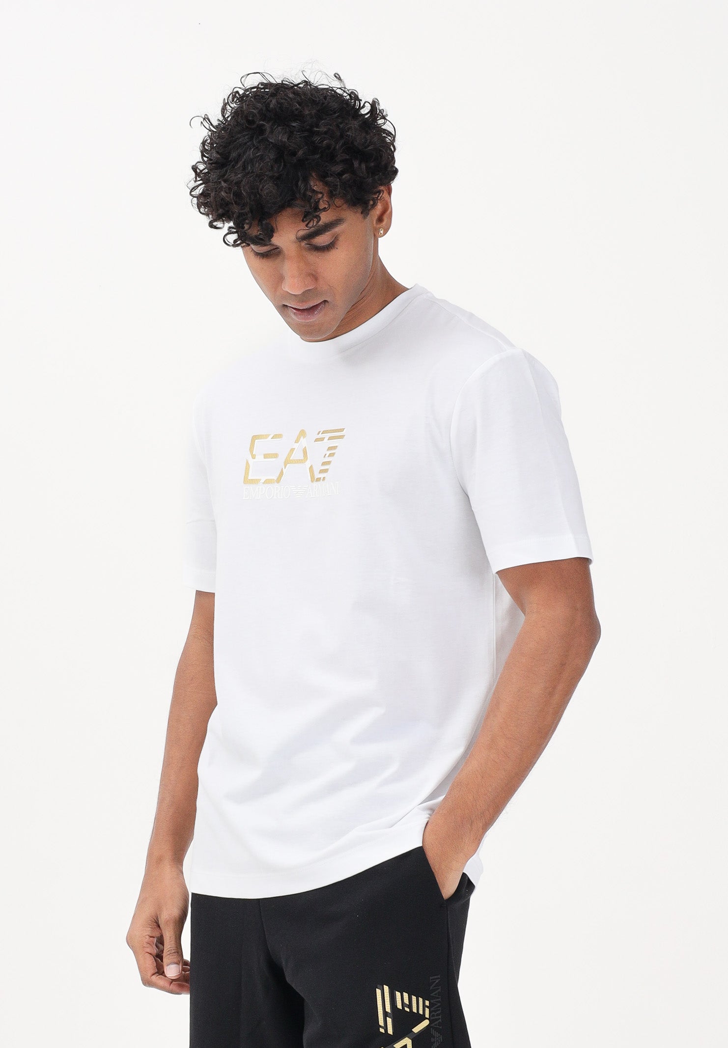 EA7 T-shirt a manica corta bianca da uomo con stampa logo 7M001562AF17789 U0002 EA7 