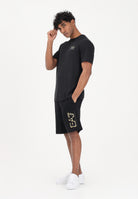 EA7 Shorts sportivo nero da uomo con stampa logo oro 7M001564AF17787 UC001 EA7 