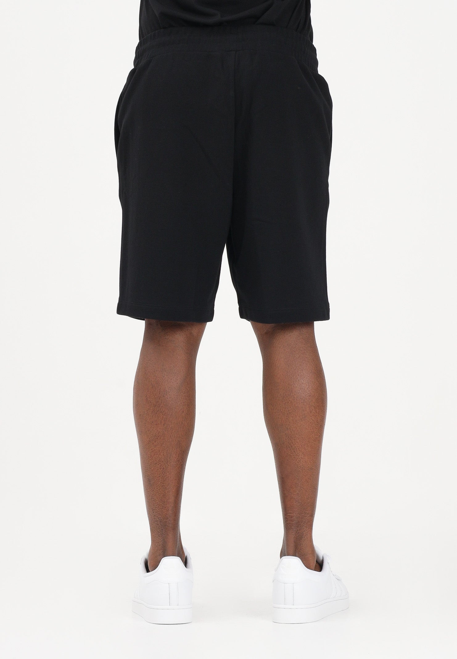 EA7 Shorts sportivo nero da uomo con stampa logo oro 7M001564AF17787 UC001 EA7 