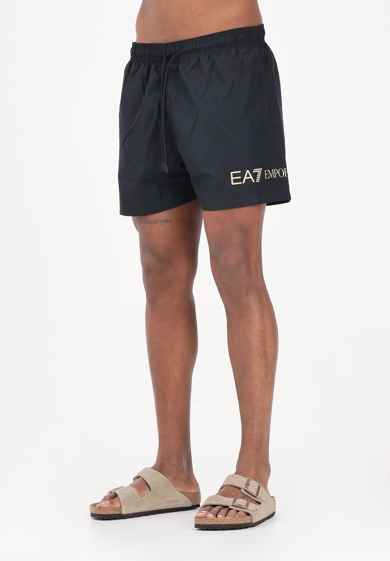 EA7 Shorts mare nero da uomo con stampa logo 7M002000AF13049 MC004 EA7 