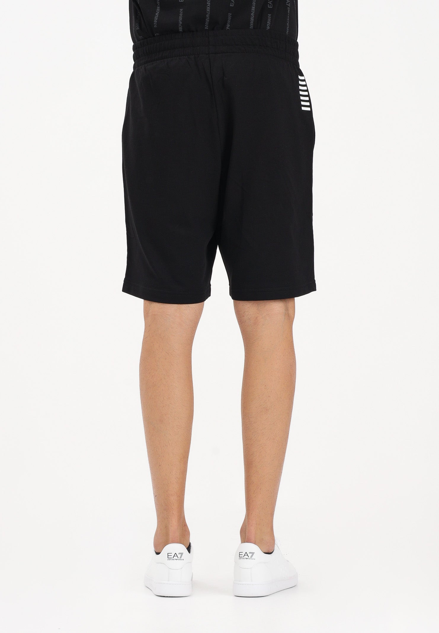 EA7 Shorts sportivo nero da uomo con logo 8NPS65PJVRZ 1200 EA7 