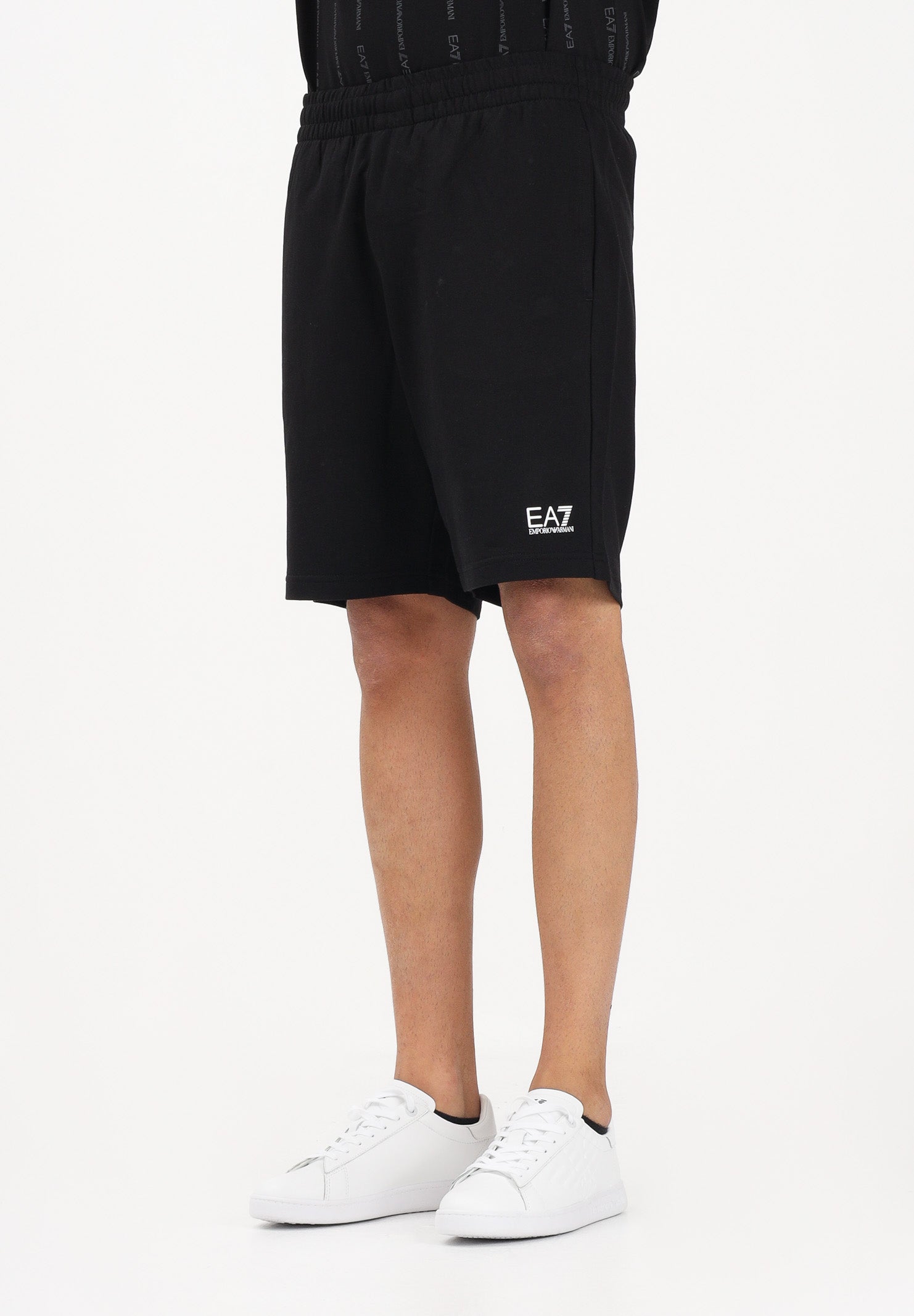 EA7 Shorts sportivo nero da uomo con logo 8NPS65PJVRZ 1200 EA7 