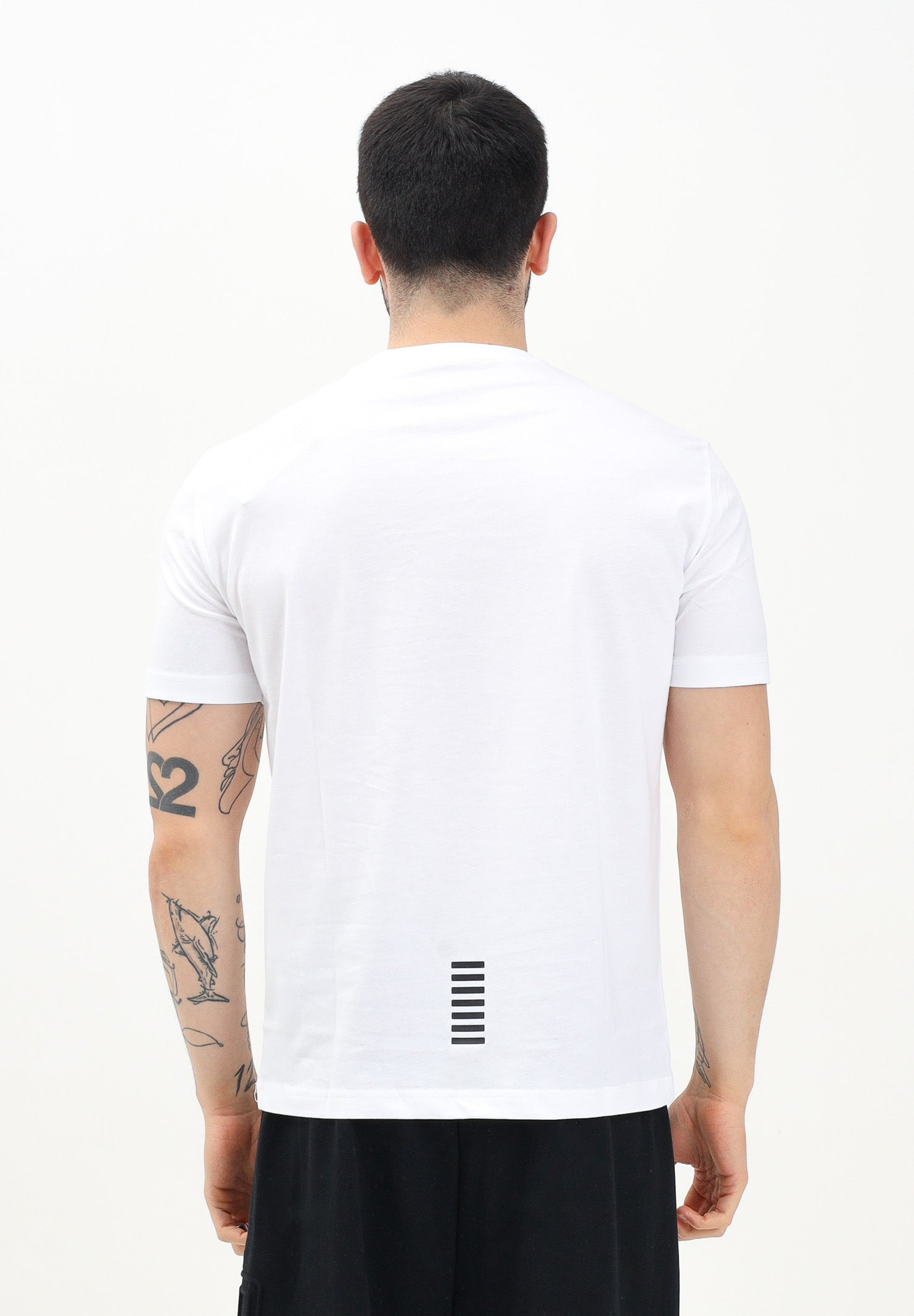 EA7 T-shirt a manica corta bianca da uomo con stampa logo 8NPT25PJVPZ 1100 EA7 