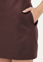 ELISABETTA FRANCHI Abito corto cacao da donna con collana AB87162E2 644 ELISABETTA FRANCHI 